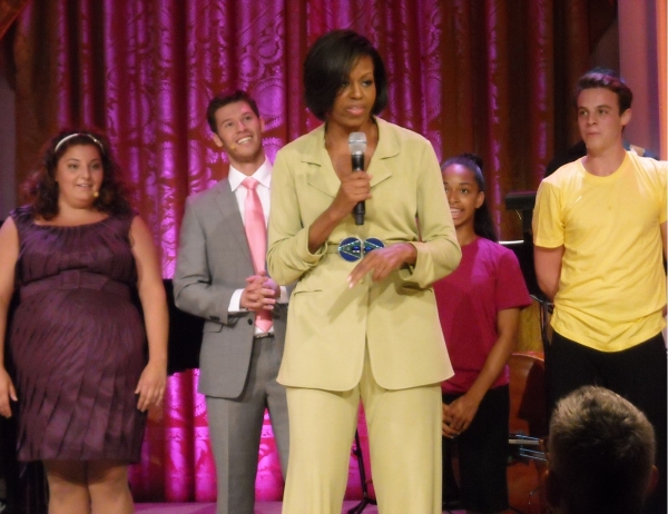 First Lady Michelle Obama and Hairspray Performers Photo